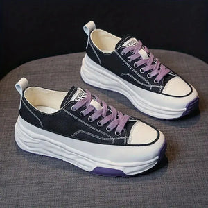 Dames - Canvas schoenen - Dikke Zool - Modieus & Comfortabel