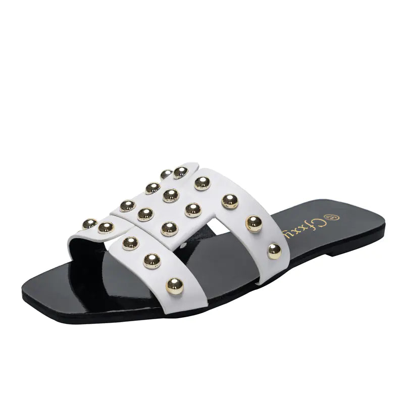 Dames, Fashion Rivet, Vlakke Sandalen, Casual