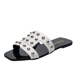Dames, Fashion Rivet, Vlakke Sandalen, Casual