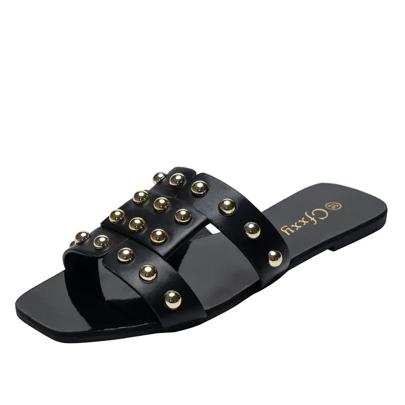 Dames, Fashion Rivet, Vlakke Sandalen, Casual